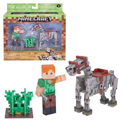 Minecraft Series 3 Alex with Skeleton Horse Pack